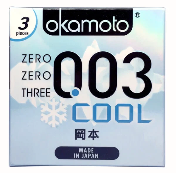 Bao cao su Okamoto 0.03 Cool - Hộp 3 gói