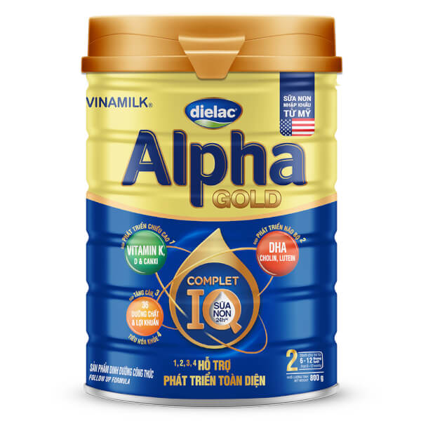Sữa Dielac Alpha Gold IQ 2, 800g (6-12 tháng)