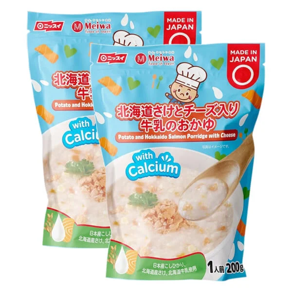 Combo 2 Cháo tươi Meiwa vị khoai tây, cá hồi Hokkaido, phô mai