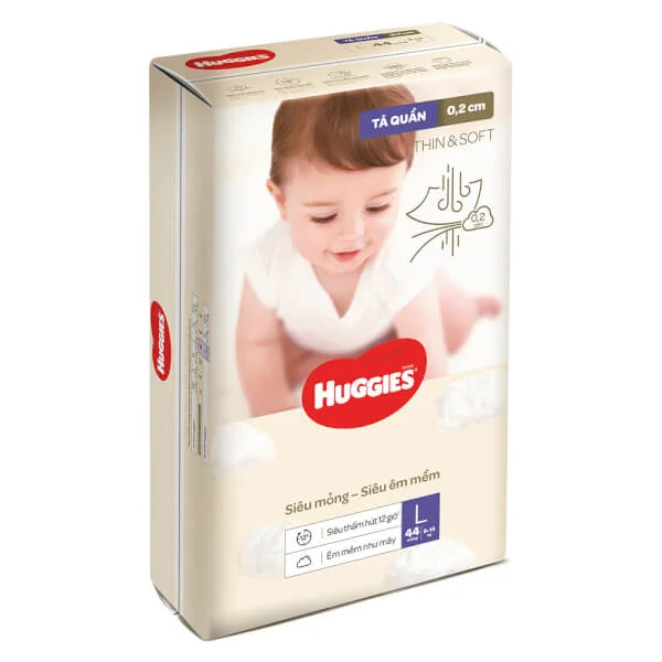 Tã quần Huggies Thin & Soft  (L, 9-14kg, 44 miếng)