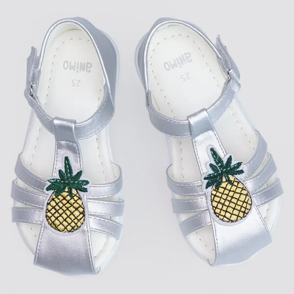 Giày bé gái Animo A2109_YDX023 (19 - 21 - 23 - 25,Bạc)