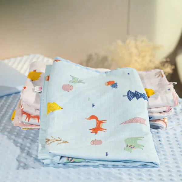 Chăn xô 2 lớp cho bé Animo B2204_MN004 (110*150cm, Xanh)