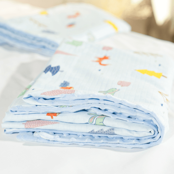 Chăn xô 2 lớp cho bé Animo B2204_MN004 (110*150cm, Xanh)