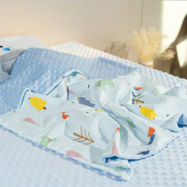 Chăn xô 2 lớp cho bé Animo B2204_MN003 (75*100cm, Xanh)