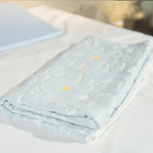 Chăn xô Cotton 6 lớp cho bé Animo B2204_MN002 (110*110cm, Xanh)
