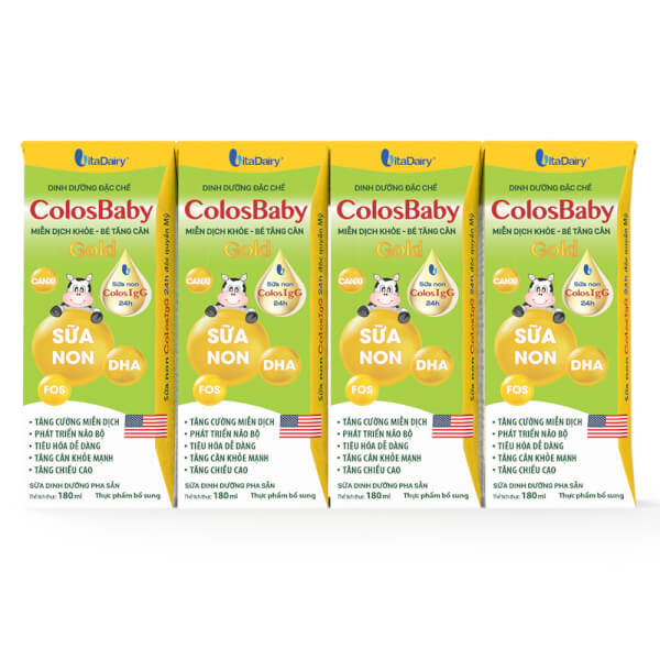 Combo 4 Sữa bột pha sẵn Colosbaby 180ml (lốc 4 hộp)