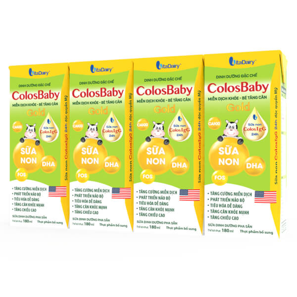 Combo 4 Sữa bột pha sẵn Colosbaby 180ml (lốc 4 hộp)