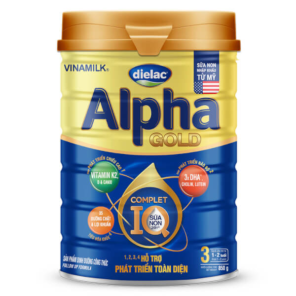 Sữa Dielac Alpha Gold IQ 3, 850g (1-2 tuổi)