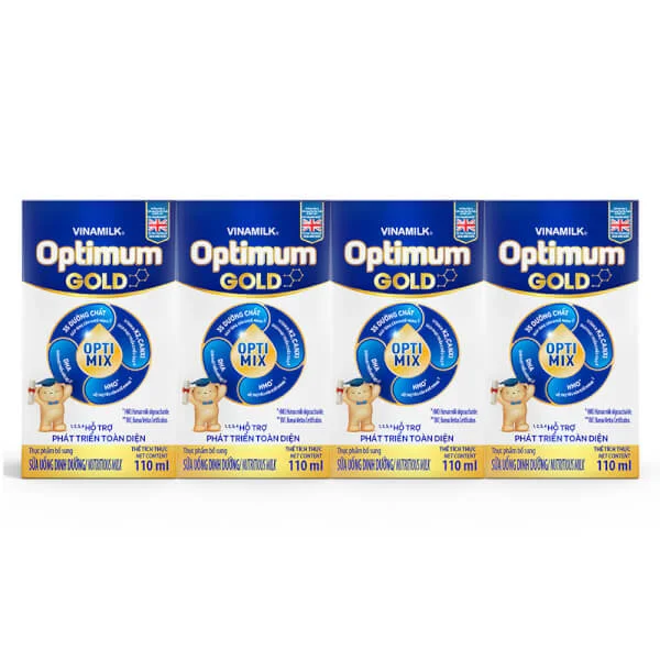 Sữa uống dinh dưỡng Optimum Gold 110ml (Lốc 4 hộp)