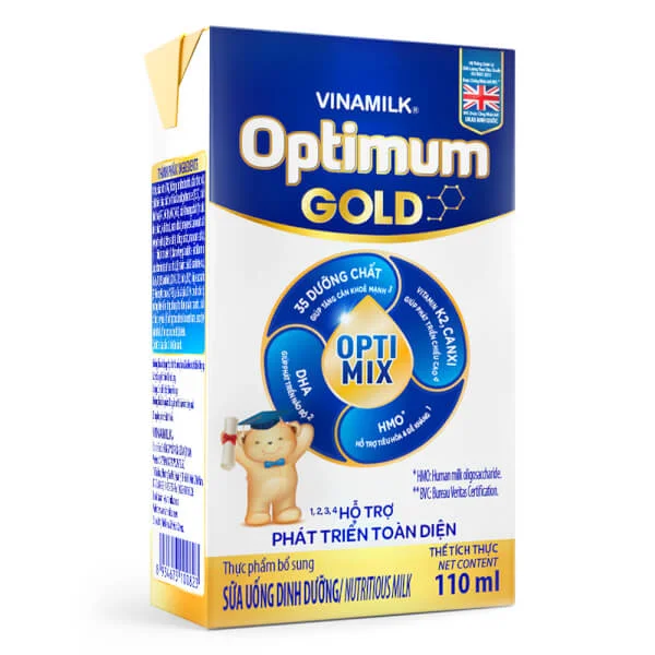 Sữa uống dinh dưỡng Optimum Gold 110ml (Lốc 4 hộp)