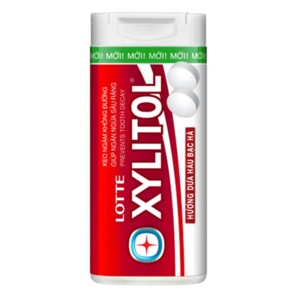 Kẹo ngậm không đường Lotte Xylitol - hương dưa hấu bạc hà 20.88gr