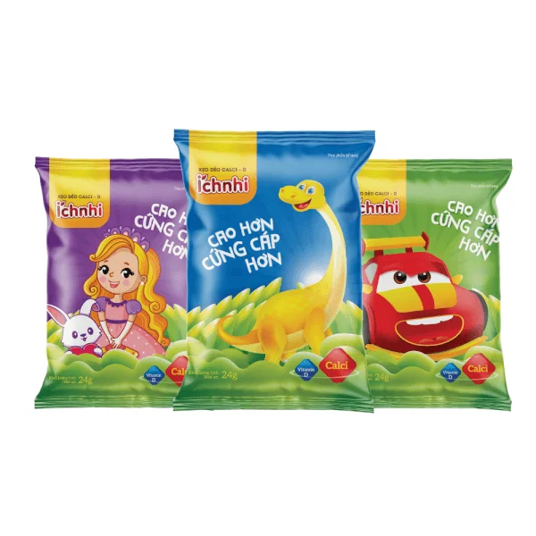 Kẹo dẻo Calci Vitamin D Ích Nhi - 1 gói (giao màu ngẫu nhiên)