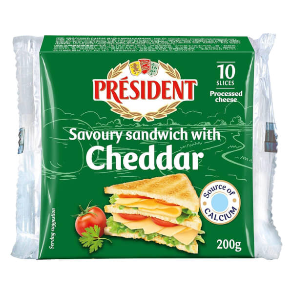 Phô mai lát Sandwich with Cheddar hiệu President