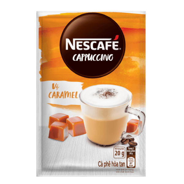 NESCAFE Cappuccino vị Caramel hộp 10x20g