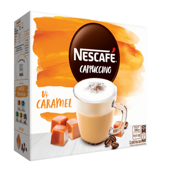 NESCAFE Cappuccino vị Caramel hộp 10x20g