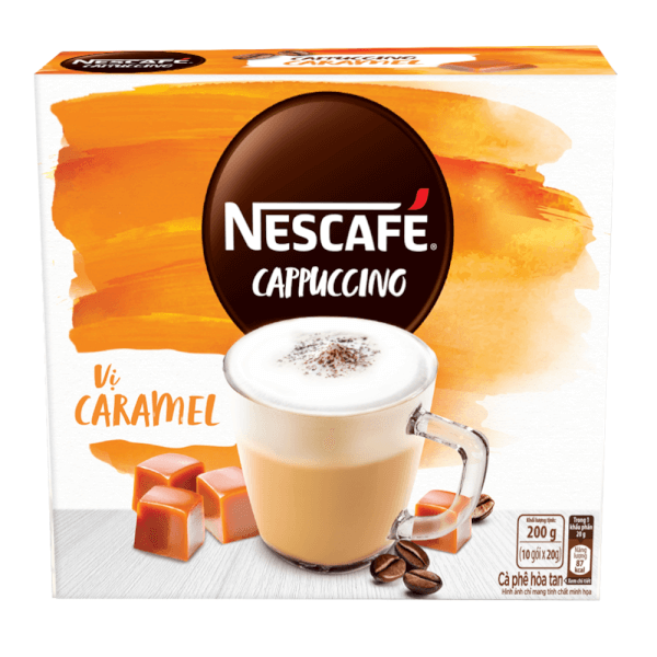 NESCAFE Cappuccino vị Caramel hộp 10x20g