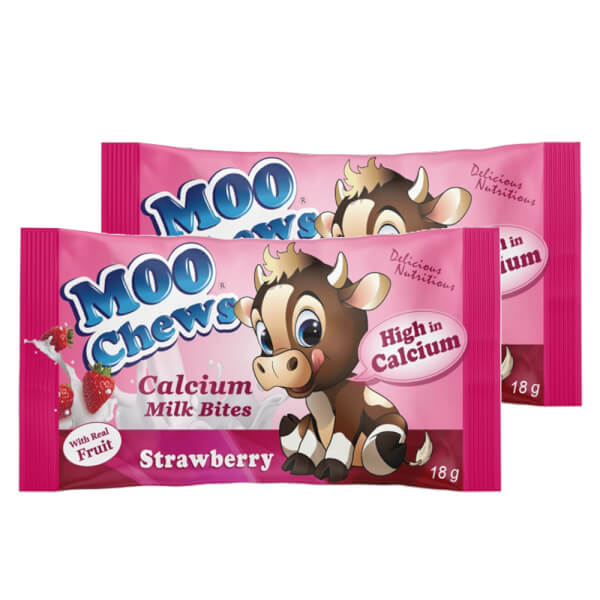 Combo 2 Viên sữa  bổ sung canxi Moo Chews Strawberry