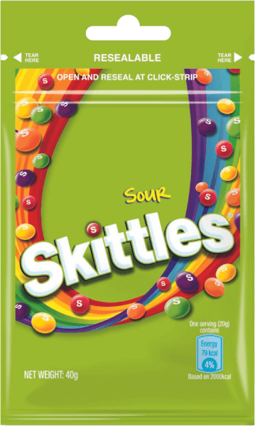 Kẹo trái cây Skittles vị chua gói 40g