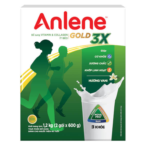 Sữa Anlene Gold 3X vị Vani (1,2kg)