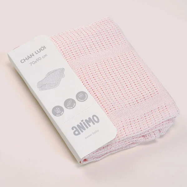 Chăn lưới sợi tre Animo B2203_BR001 (70x90cm,Hồng cam)