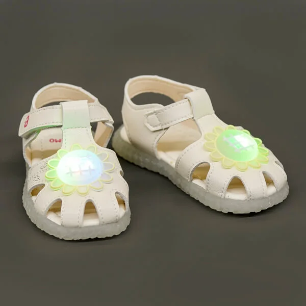 Sandal bé gái phát sáng Animo A2109_MN021 (19-21-23-25,Trắng)