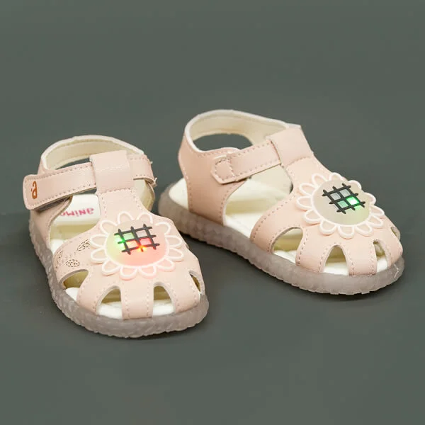 Sandal bé gái phát sáng Animo A2109_MN021 (19-21-23-25,Hồng nhạt)