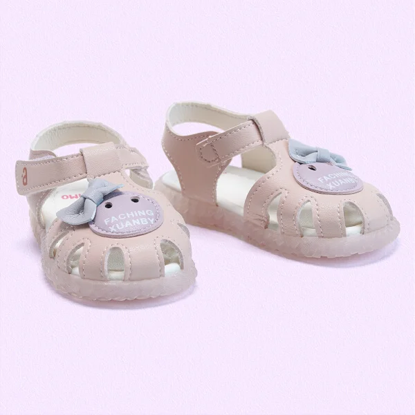 Sandal bé gái phát sáng Animo A2109_MN020 (19-21-23-25,Hồng nhạt)