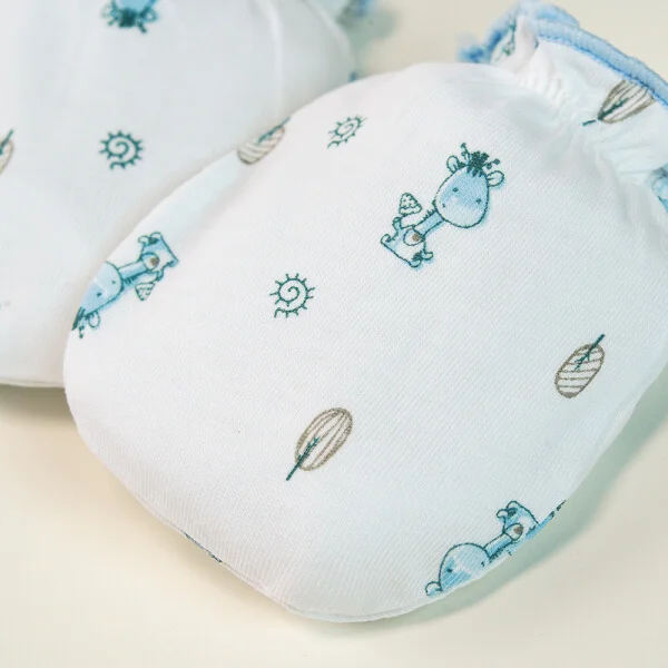 Bao tay sơ sinh thun 2 đôi Animo I0122022 (NB,Xanh)