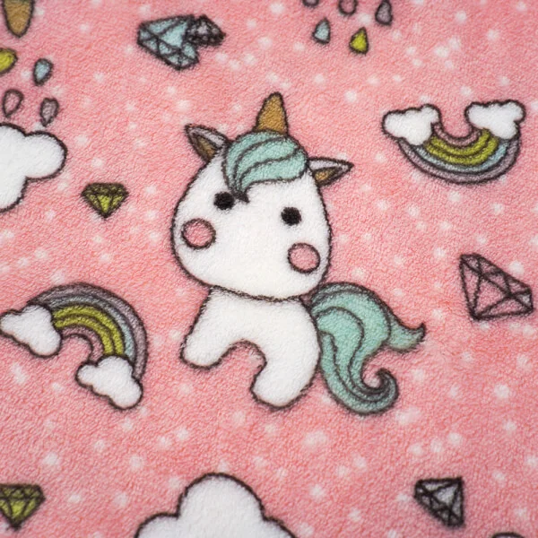 Chăn bông 2 lớp cho bé kì lân Animo B2203_NK017 (75x100cm,Hồng)