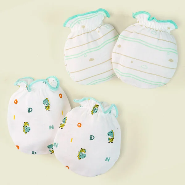 Bao tay sơ sinh thun 2 đôi Animo I0122022 (NB,Xanh ngọc)