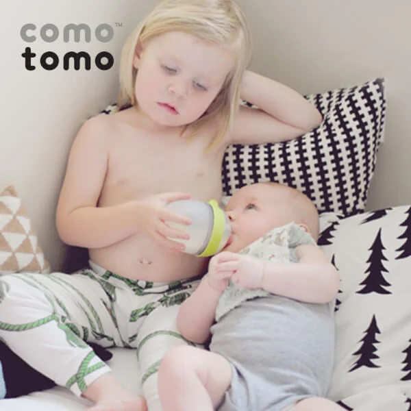 Bình sữa silicone Comotomo 150ml - Xanh