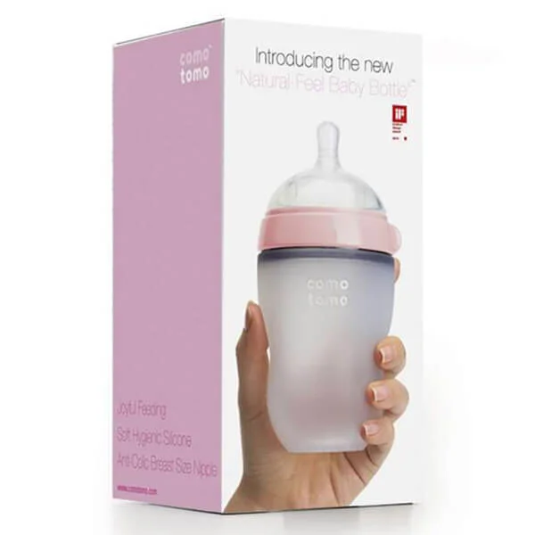 Bình sữa silicone Comotomo 250ml  - Hồng