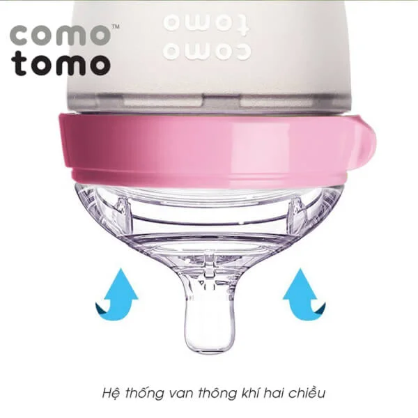 Bình sữa silicone Comotomo 250ml  - Hồng