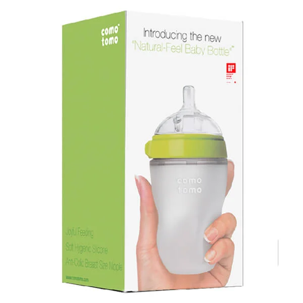 Bình sữa silicone Comotomo 250ml - Xanh