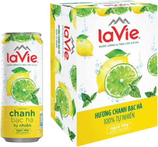 La Vie Sparkling-Chanh Bạc Hà 0.33L