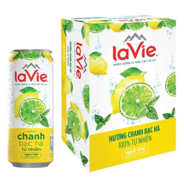 La Vie Sparkling-Chanh Bạc Hà 0.33L