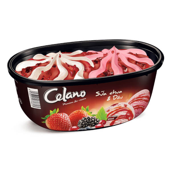 Kem Hộp cao cấp Celano Tub 800ml Sữa Chua và Dâu