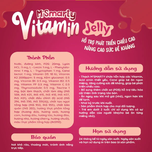 Thạch Jelly bổ sung Vitamin cho bé M