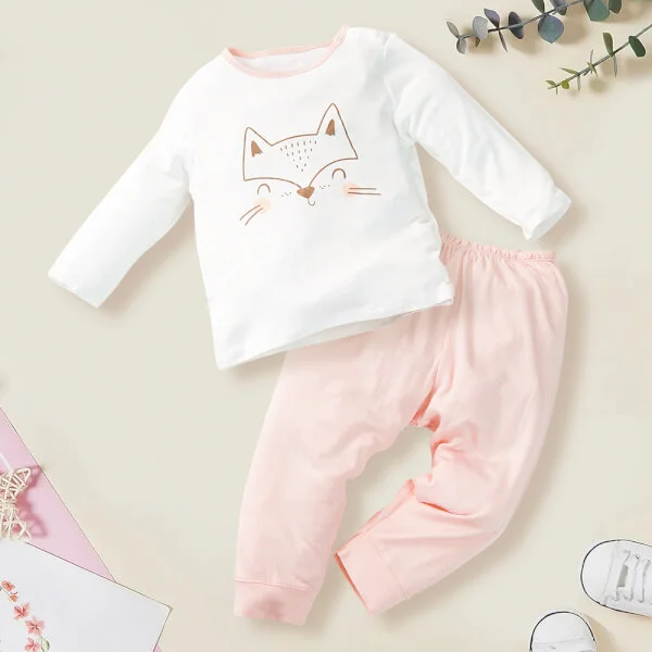 Bộ sơ sinh dài vải modal Animo I0122036 (0-24M,Trắng)