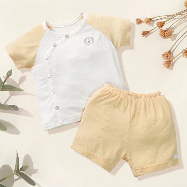 Bộ sơ sinh ngắn vải modal Animo I0122035 (0-24M,Vàng)