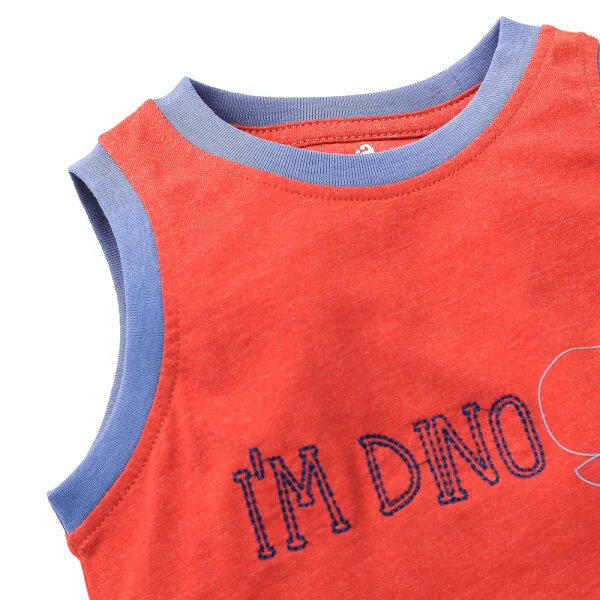 Bộ bé trai ngắn, bst khủng long Animo B0222007 (6-3Y,Đỏ)