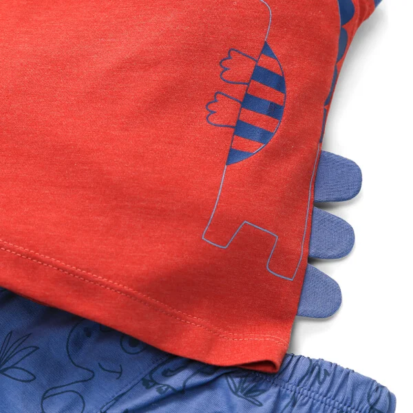 Bộ bé trai ngắn, bst khủng long Animo B0222007 (6-3Y,Đỏ)