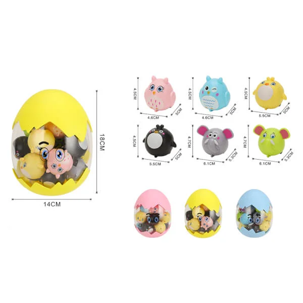 Hộp đồ chơi trứng 20 con thú mini chạy đà CY366690 (Vàng)