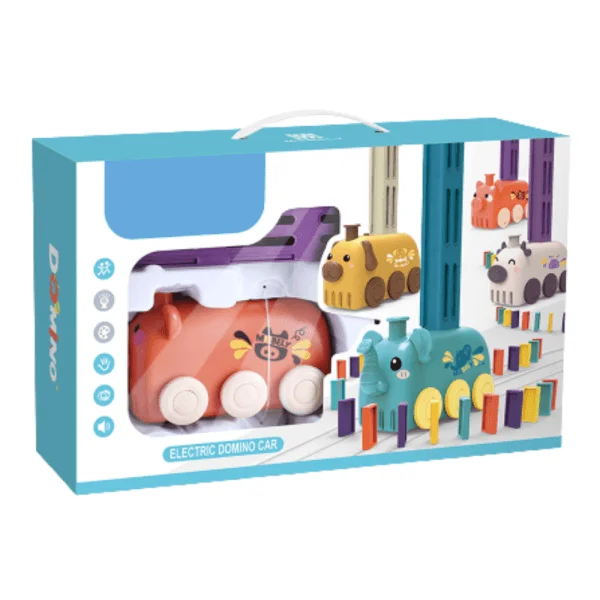 Xe domino xếp tự động có nhạc CY367465 (Cam)