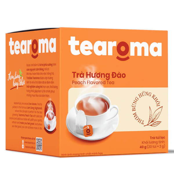 Combo 2 TRÀ TÚI LỌC ĐÀO TEAROMA HỘP 40G