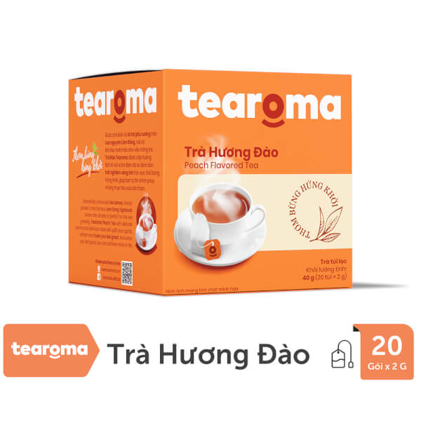 Combo 2 TRÀ TÚI LỌC ĐÀO TEAROMA HỘP 40G