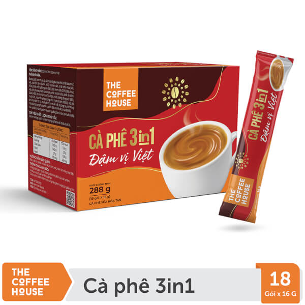 CÀ PHÊ HOÀ TAN ĐẬM VỊ VIỆT 288g ( 18 gói x 16g)