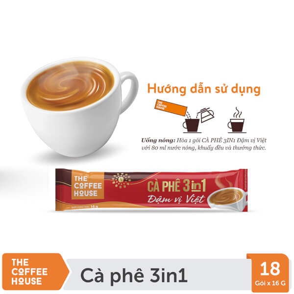 CÀ PHÊ HOÀ TAN ĐẬM VỊ VIỆT 288g ( 18 gói x 16g)