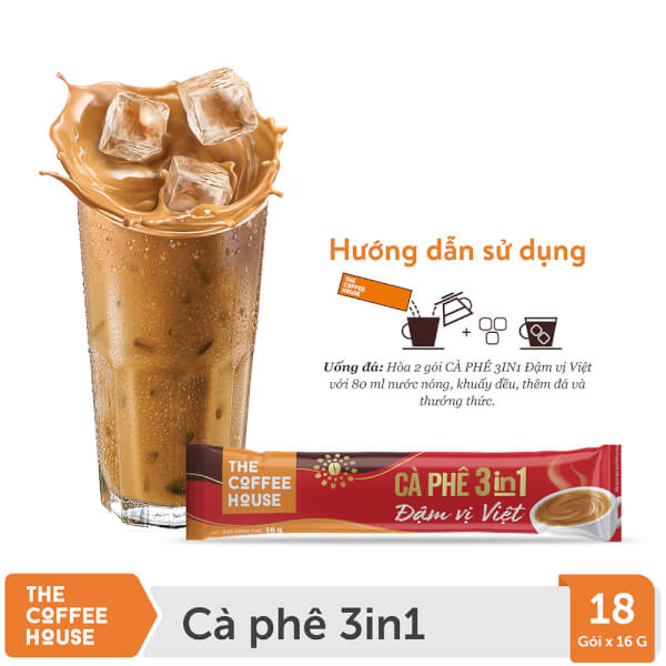 CÀ PHÊ HOÀ TAN ĐẬM VỊ VIỆT 288g ( 18 gói x 16g)