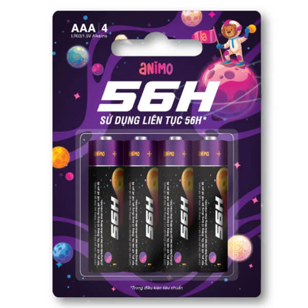 Vỉ 4 pin AAA 56h Animo (BP4-AAA)